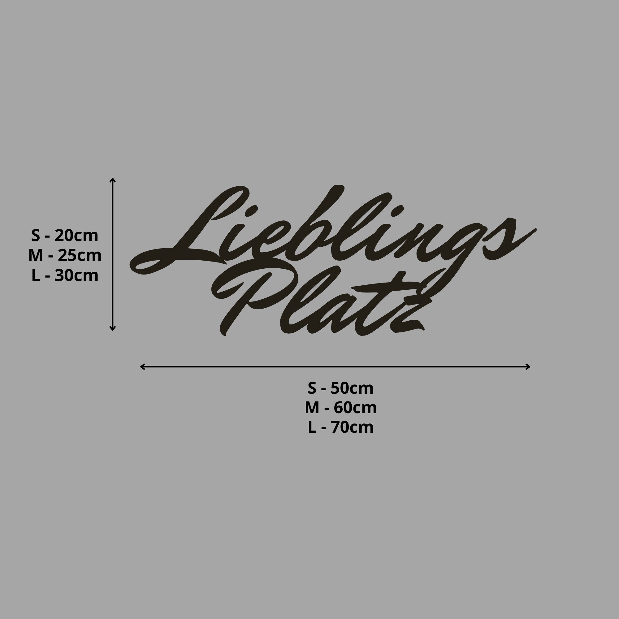 3D-Schriftzug „Lieblingsplatz“ – 25x6,4 Cm, Aus Holz, In 32 Farben, Made In Germany