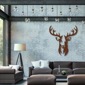 Deer Head Wooden Wall art, Bedroom Nature Wall Hangings, Office WallArt, Housewarming Gift, Large Living Room 3D Wall Decor, image 10