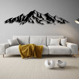 Mountains wall decoration, 3D picture of Alps made of wood for the bedroom, Artistic wall decoration for the living room, Gift for mountain lovers