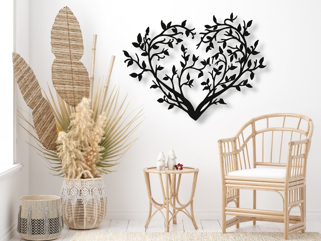Baum Herz Wanddeko aus Holz, Wanddekoration 3d, Wandbehang, Baum Dekor