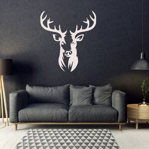 Hirschkopf Wanddeko aus Holz, Wandbilder 3D, Holzdekoration, Wandbild, Hirsch Wandkunst xxl , Große Wand Deko Wohnzimmer Wohnung für Jäger Bild 8