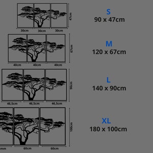 Décoration murale en bois Triptyque darbre africain Décoration murale artistique pour la maison Grand arbre noir Décoration pour le salon image 3