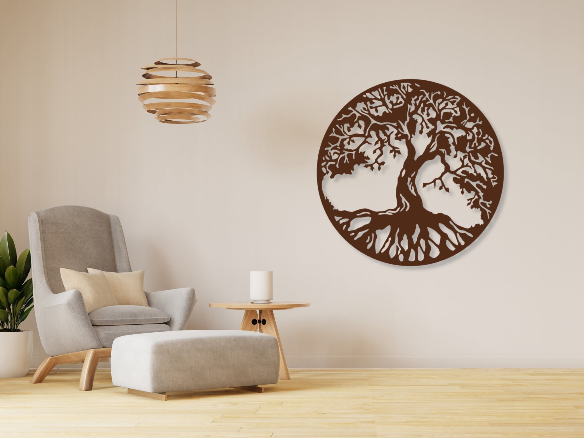 VAILLA Décoration murale en bois arbre de vie - 3D - Décoration