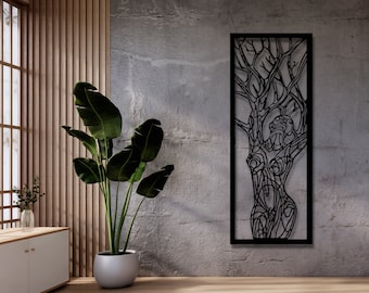 Frauen Baum Wand deko, Wanddekoration aus Holz, 3D Wandbilder Home Dekoration, Baum Wandkunst, Geschenk, XXL große Wanddeko