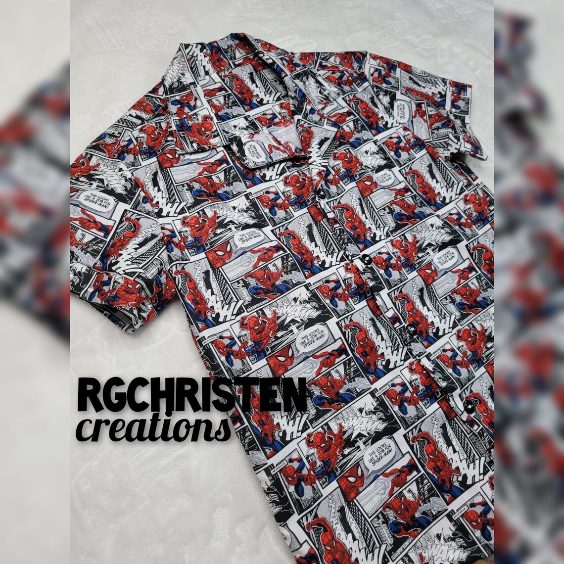 Spiderman Button Down Collared Shirt Size 2t8 Etsy