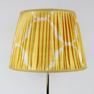 Gathered Handmade Yellow Ikat Lampshade (customizable)