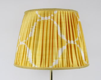 Gathered Handmade Yellow Ikat Lampshade (customizable)