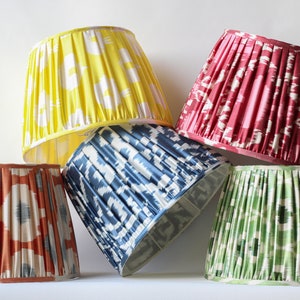 Handmade Ikat Pleated Lampshade customizable Gathered Lampshades image 2