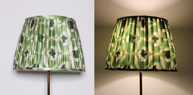 Handmade Ikat Pleated Lampshade customizable Gathered Lampshades image 6