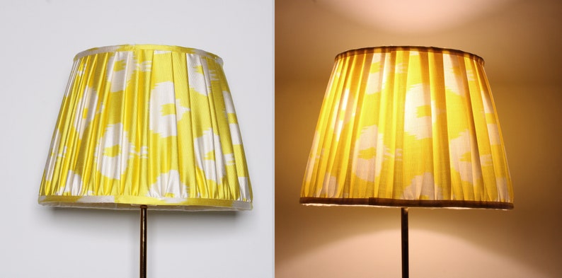 Handmade Ikat Pleated Lampshade customizable Gathered Lampshades image 9