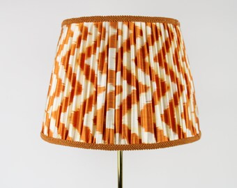 Handmade Orange Gathered Ikat Lampshade (customizable)