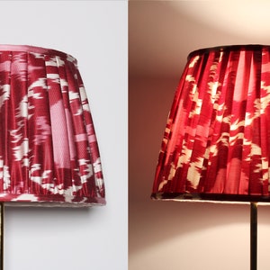 Handmade Ikat Pleated Lampshade customizable Gathered Lampshades image 7