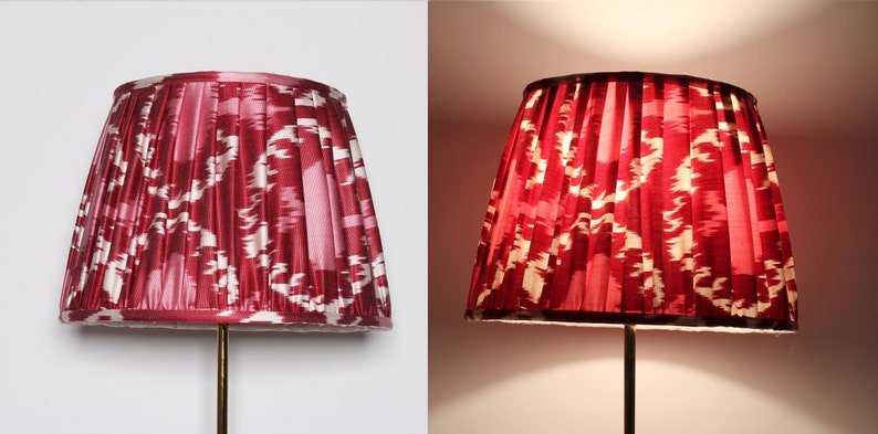 Handmade Ikat Pleated Lampshade customizable Gathered Lampshades image 7