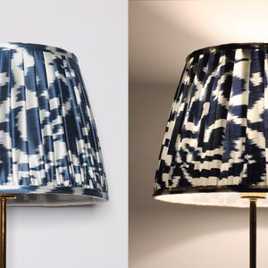 Handmade Ikat Pleated Lampshade customizable Gathered Lampshades image 8