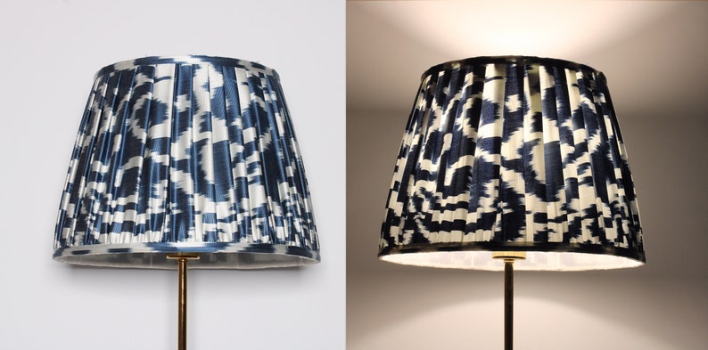 Handmade Ikat Pleated Lampshade customizable Gathered Lampshades image 8