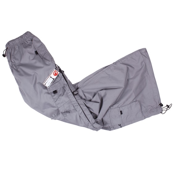 Vintage Y2K Cargo Baggy Grey Parachute Pants Deadstock New