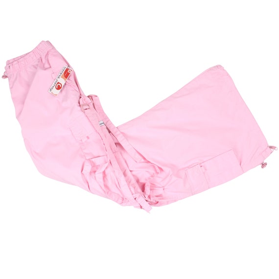Vintage Y2K Cargo Pants Baggy Baby Pink Parachute Pants Deadstock