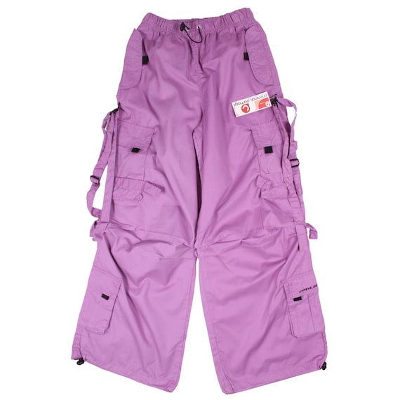 Vintage Criminal Damage Baggy Pink Parachute Pants Deadstock New
