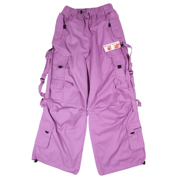 ぶ*う様 00s rip dead stock parachute cargo Vintage Y2K Cargo Baggy Grey Parachute Pants Deadstock New