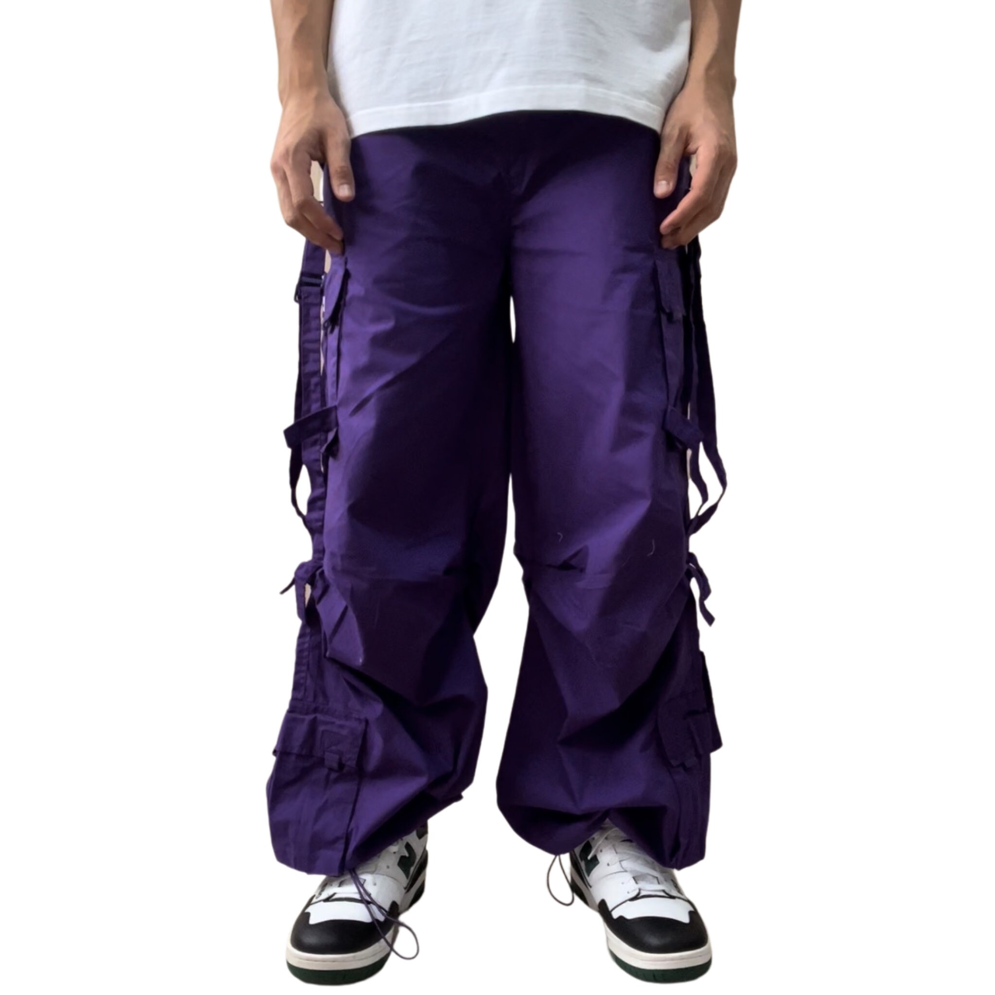 Vintage Criminal Damage Baggy Purple Parachute Pants Deadstock New