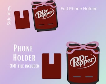 Dr P with bow Phone Stand | 3D Printed Phone Holder | Desk & Bedside Accessory | Pre-Colored 3MF