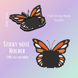 蝶の付箋ホルダー STLファイル | かわいいデスクトップオーガナイザー | 3Dプリントオフィス装飾