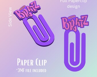 Sassy Doll Paper Clip | 3d Printed Bookmark | Office & School Accessory | Pre-Colored 3MF