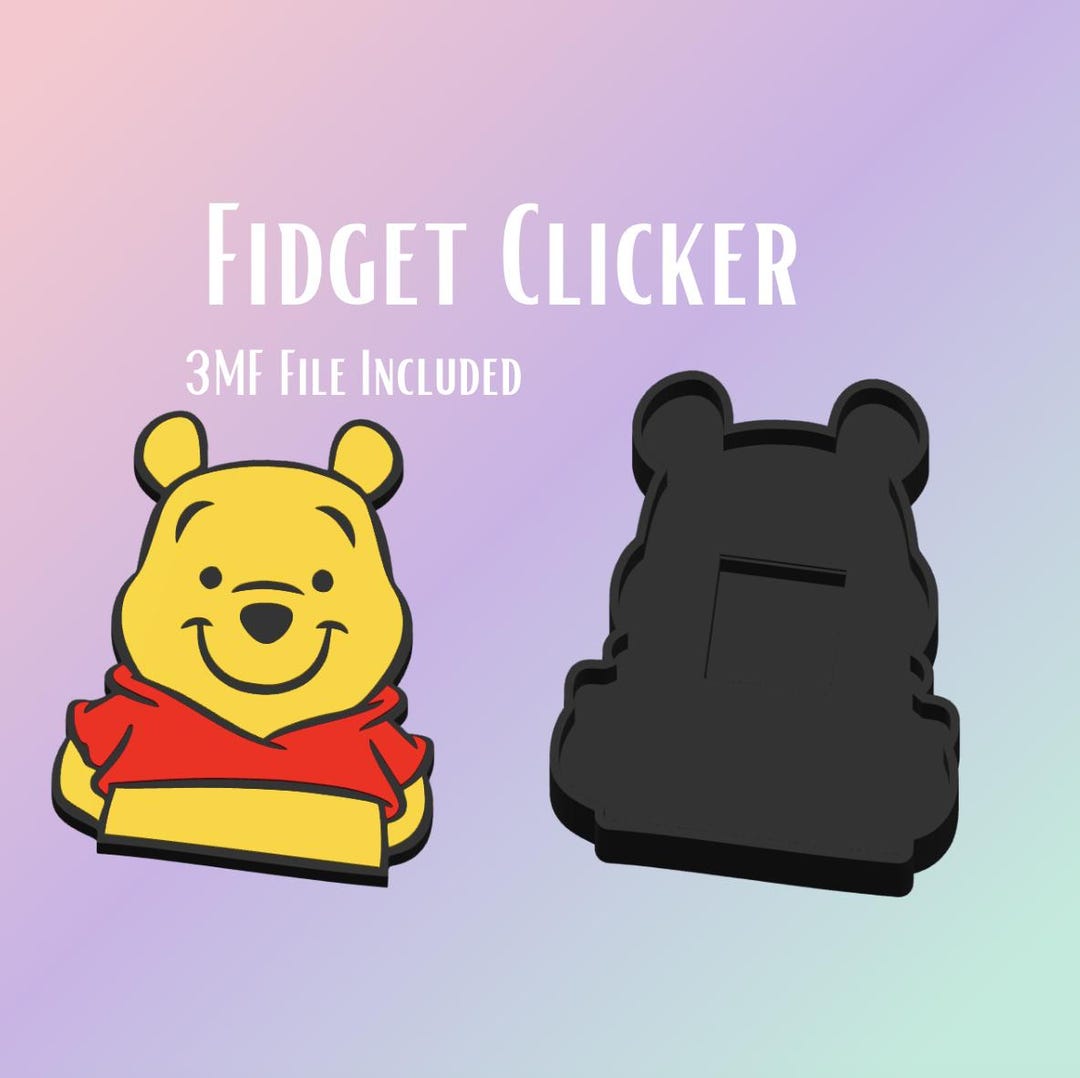Cute Silly Bear Clicker | Fidget Toy | 3D Printed Digital File | Pre ...