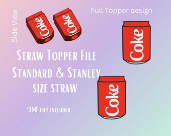 C Straw Topper Digital File | Fits Standard & Stanley Straws | Pre-Colored 3MF