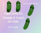 Cool Pickle Straw Topper Digital File | Fits Standard & Stanley Straws | Pre-Colored 3MF File
