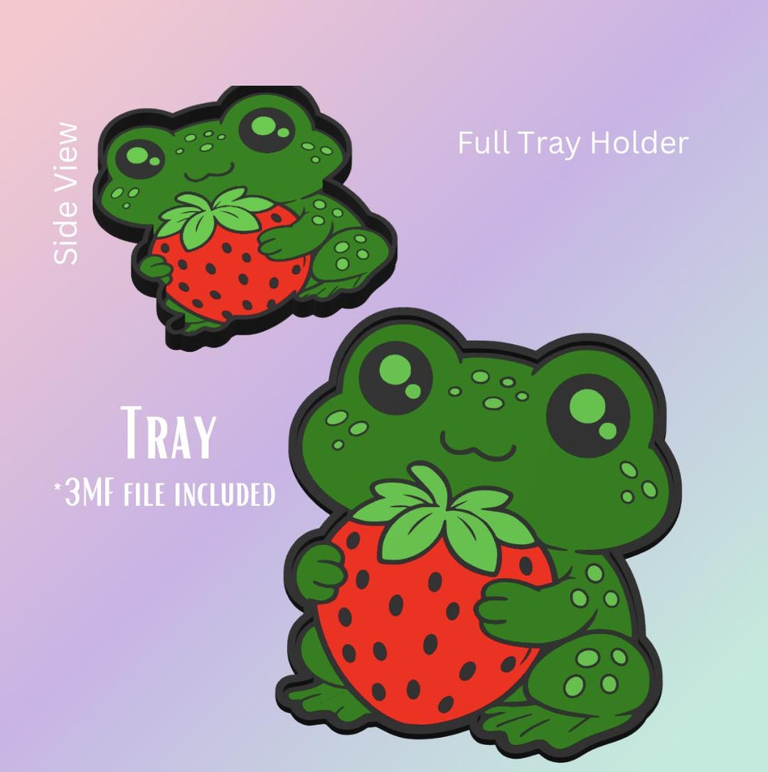Strawberryfrog Stl Strawberry Frog Tray | 3D Print Digital File | Pre-colored 3MF + STL ...