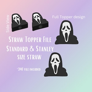GF Straw Topper Digitale Datei | Passend für Standard & Stanley Strohhalme | Vorgefärbte 3MF-Datei