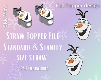 Warm Hug* Straw Topper Digital File | Fits Standard & Stanley Straws | Pre-Colored 3MF File