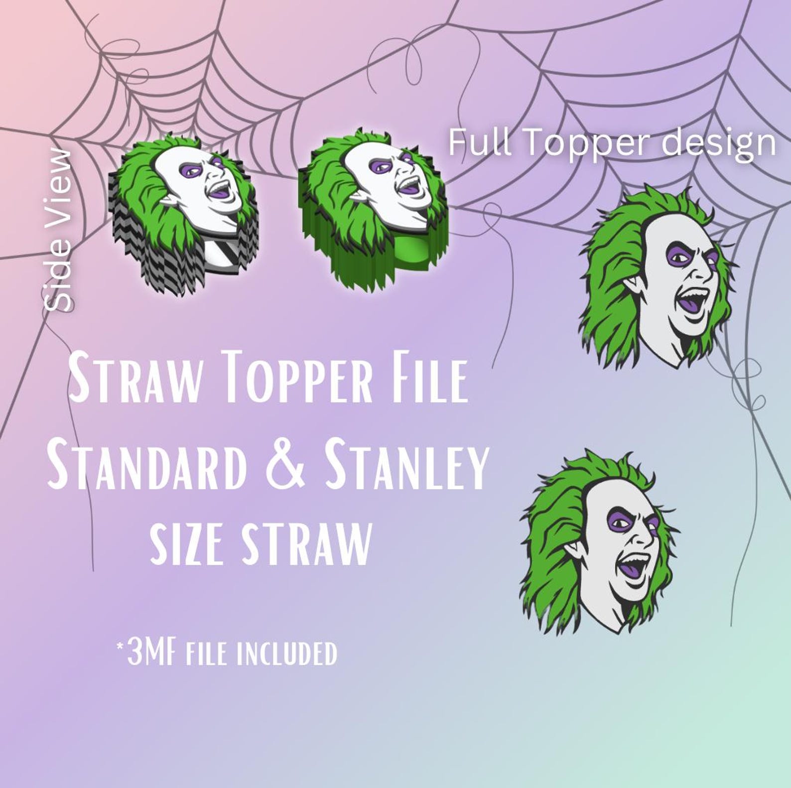 Bug Man* Straw Topper Digital File | Fits Standard & Stanley Straws ...