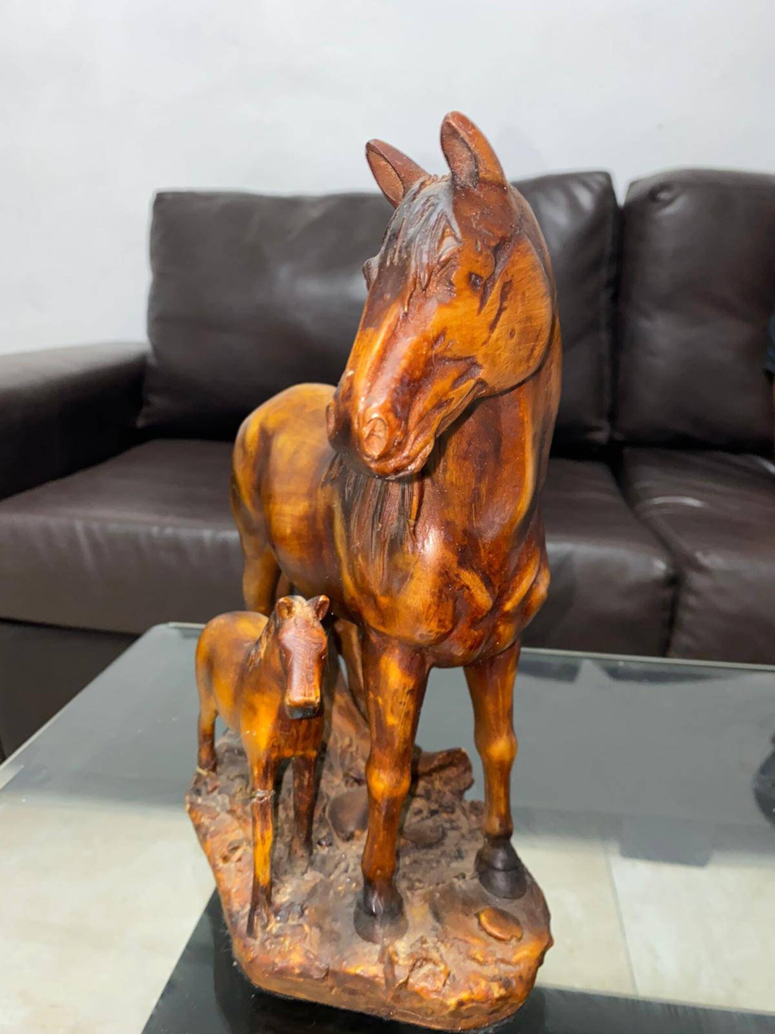 Sculpture en bois de cheval L30 cm H27 cm W13 cm cheval brun Etsy
