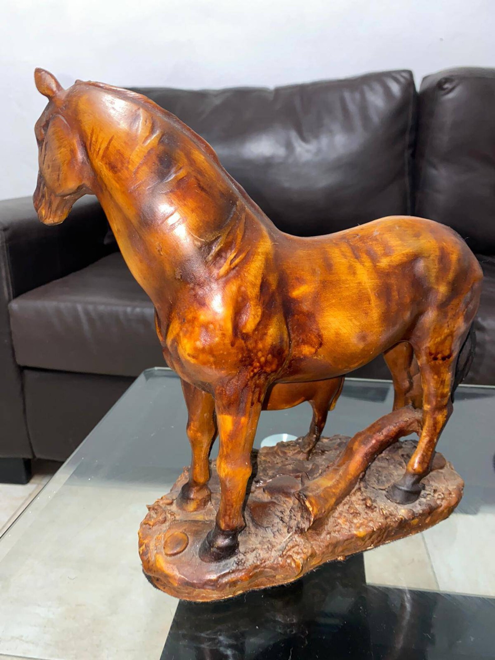 Sculpture en bois de cheval L30 cm H27 cm W13 cm cheval brun Etsy