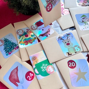 Budget Advent Calendar Sticker Sheets 24 days Sticker Advent Calendar for kids and adults, Advent Calendar Stationary Set image 4