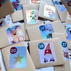 Budget Advent Calendar Sticker Sheets 24 days Sticker Advent Calendar for kids and adults, Advent Calendar Stationary Set image 6