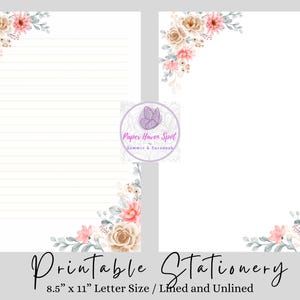 Printable Writing Paper, PRINTABLE Stationery, Printable Stationary, Botanical Letter Writing Paper, Writing Set, Notepaper, Penpal