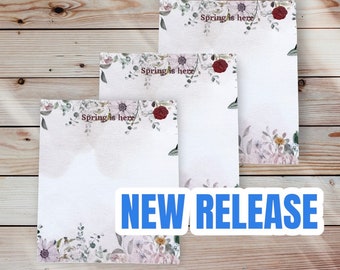 Spring Collection Memo Pad | Pink Note pad | Sticky memo pads