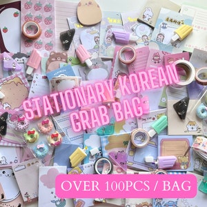 Stationery Mystery Bag | Mystery Kawaii Stationary Korean Memo Grab Bag V.2 | Clearance Cute Korean Memo Bag | Penpal and  Scrapbooking