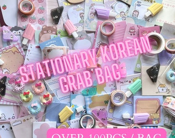 Mystery Kawaii Stationary Korean Memo Grab Bag V.2 / Liquidación Linda Bolsa de Notas Coreana / Penpal y Suministros de Scrapbooking