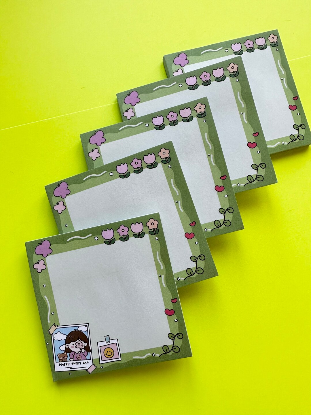 Cute Sticky Notes Cartoon Memo Pad Kawaii Notepad Page - Etsy