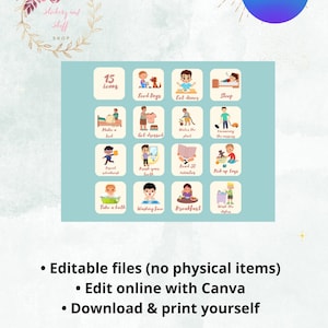 How To Earn Money Chore Chart | Editable Allowance Chore Chart for Kids | Printable Chore Chart for kids | Responsibility chart for kids PDF