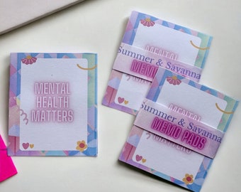 Mental Health Matters Memo Pad, Self-care Sticky Note, Positive Affirmation Memo Pad, Mental health qoutes, 30sheets