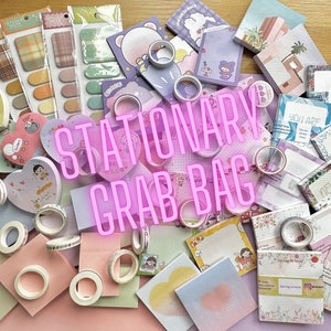 Mystery Kawaii Stationary Korean Memo Grab Bag | Clearance Cute Korean Memo Bag | Penpal and  Scrapbooking supplies