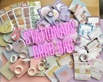 Mystery Kawaii Stationary Korean Memo Grab Bag | Clearance Cute Korean Memo Bag | Penpal and  Scrapbooking supplies