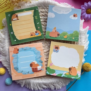 Cute Animal Sticky Memo Pad Set, Cartoon Memo Pad, Kawaii Animal Notes, Korean Sticky notes, cartoon Lover Gift, Cartoon Animal Stationery