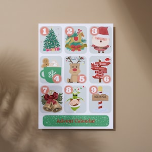 Advent Calendar Numbers Digital Download Easy to Edit, Ready to print Advent Calendar
