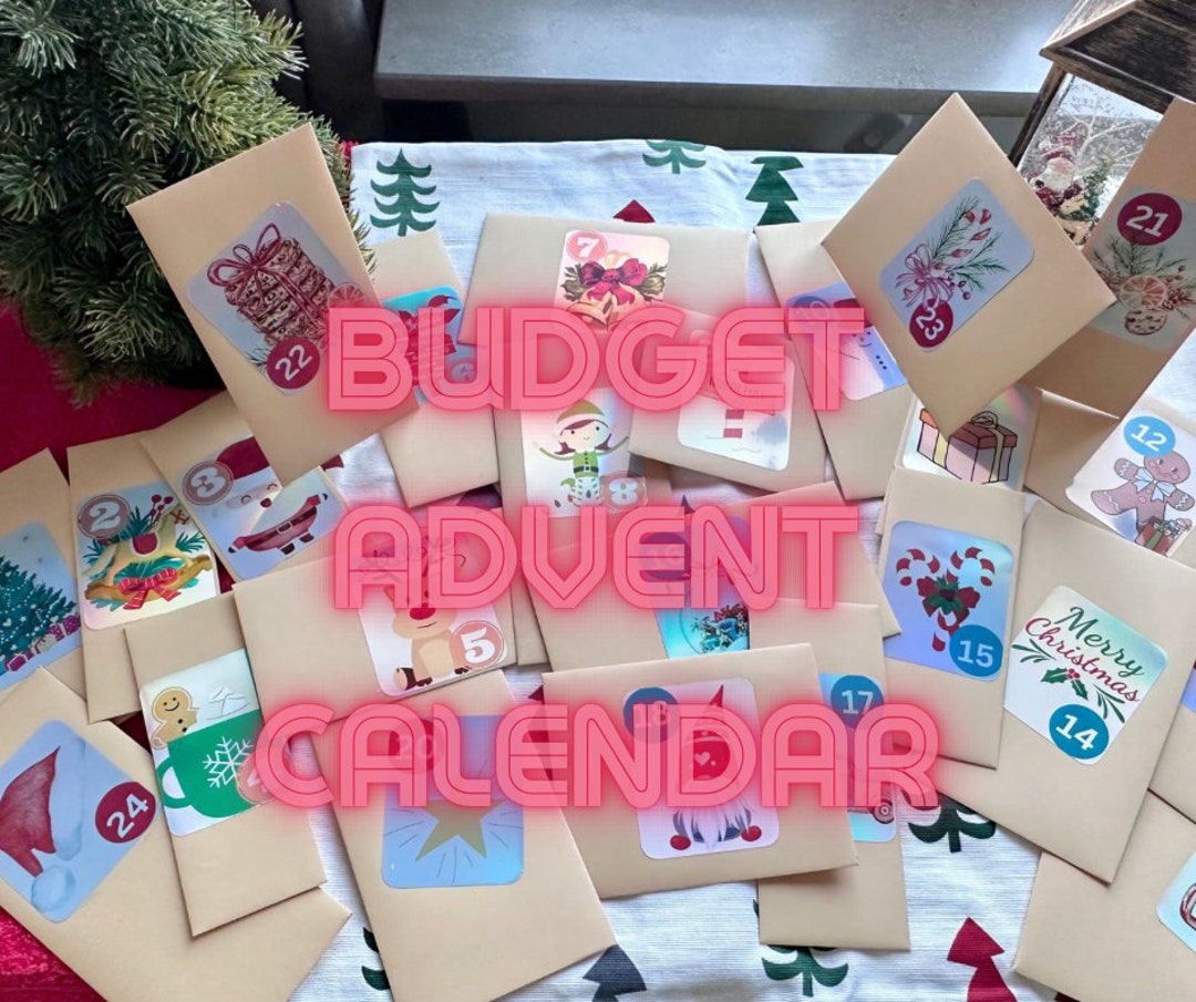 Budget Advent Calendar Sticker Sheets 24 Days Sticker Advent Etsy